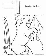 Coloring Pages Puppy Dog Begging Baby Table Print Clipart Kids Printable Cute Puppies Sheet Dogs Drawing Mothers Help Animals Food sketch template
