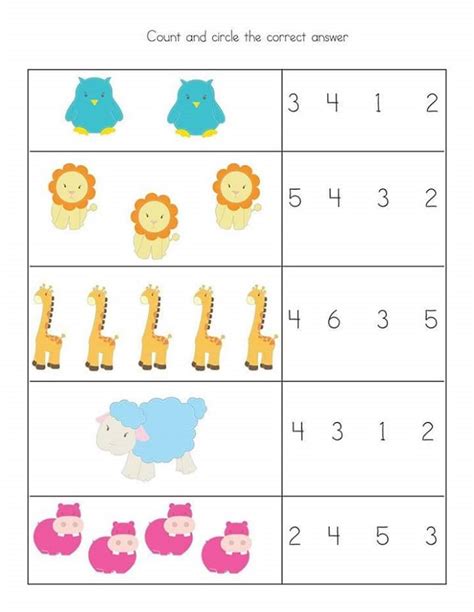 printable preschool math worksheet learning printable