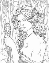 Coloring Pages Fairy Adult Colouring Adults Book Printable Coloriage Imprimer Books Dessin Colorier Adulte Color Magical Fantasy Fairies Forest Amazon sketch template