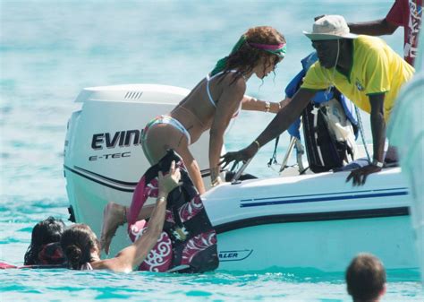 Rihanna In Bikini At A Boat In Barbados 08 07 2015 Hawtcelebs