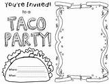 Invitation Coloring Tacos Dragons Party sketch template