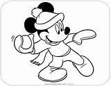Mickey Coloring Winter Mouse Pages Disneyclips Throw Snowball Ready sketch template