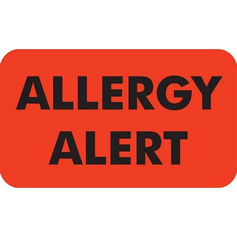allergy warning labels allergy alert fl red     roll