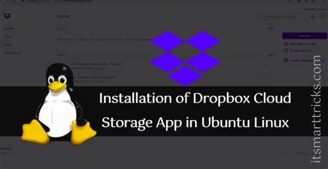 install dropbox cloud storage app  ubuntu linux