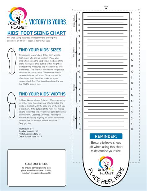 shoe sizing template printable fillable form