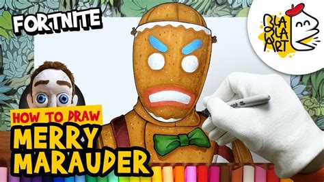 draw merry marauder skin fortnite gingerbread man drawing