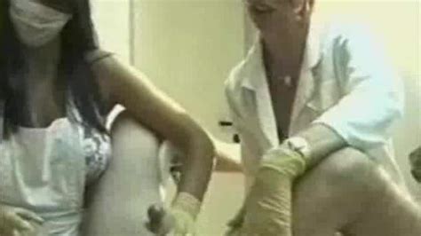 2 nurses femdom milking handjob gloves mask hospital