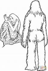 Yeti Colorare Bigfoot Disegno Designlooter Getdrawings Abominable sketch template