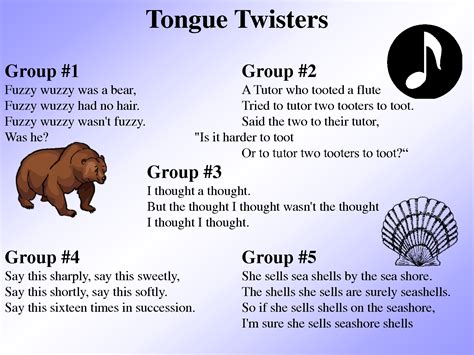 crazy tongue twisters med billeder undervisning engelsk