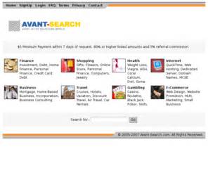 avant searchcom avant search ppc search engine