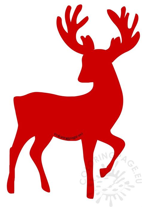 red reindeer silhouette vector coloring page