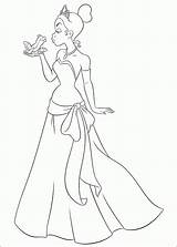 Tiana Princess Coloring Pages Disney Girls sketch template