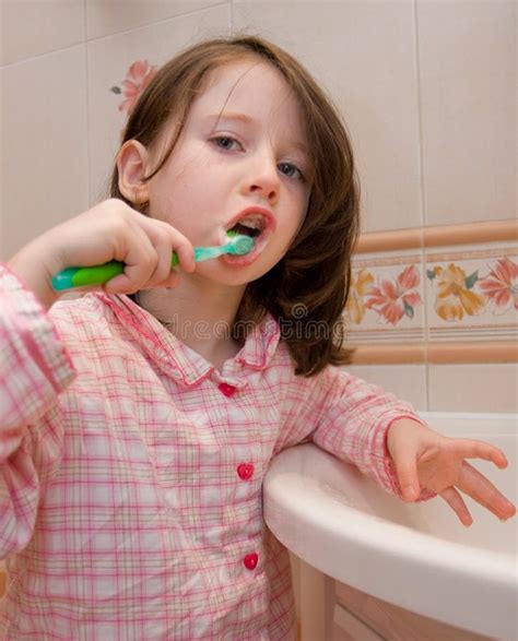 Girl Brushes Teeth Stock Image Image Of Pretty Face 12092285