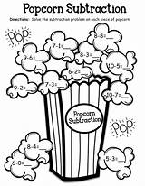 Subtraction Popcorn Addition Homeschool sketch template