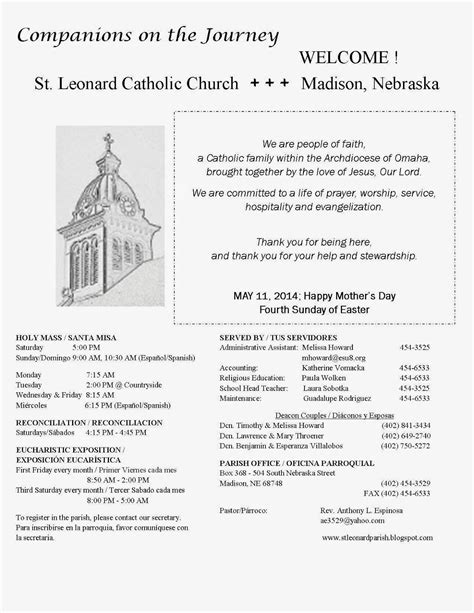 St Leonard Catholic Church May 11 2014 Bulletin