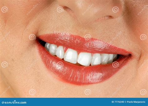 smiling woman mouth stock photo image