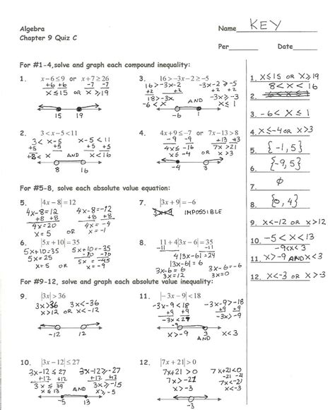 algebra  solving quadratic equations  factoring worksheet answers