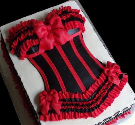 Sexy Red And Black Bustier Cake
