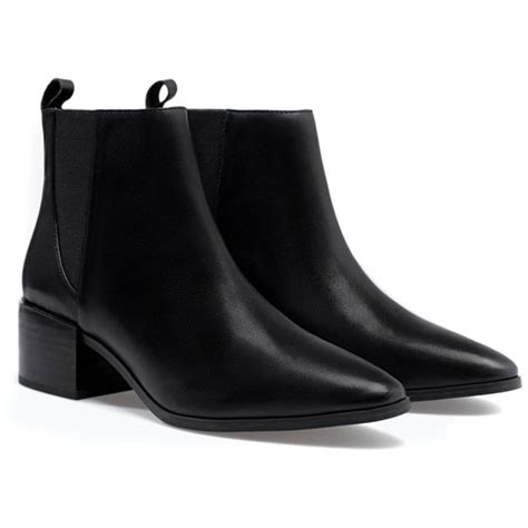 women  genuine leather pointed toe  heel elastic band chelsea ankle boots  ankle