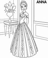 Coloring Anna Frozen Pages Princess Dress Disney Beautiful Dresses Pretty Elsa Printable Wear Color Kids Print Barbie Rocks Adults Getcolorings sketch template