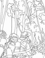 Coloring Pages Firefighter Fire Kids Printable Fireman Fighting Color Forest Choose Board Drawing Firemen sketch template