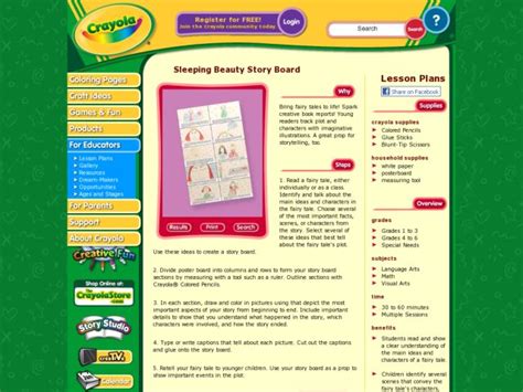 sleeping beauty story board lesson plan for 3rd 6th grade lesson planet