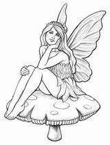 Fairy Coloring Pages Her Dreams Adults Drawing Drawings Justcolor Myths Legends Fairies Adult Pencil Easy Sketches Sketch Color Tattoos Tattoo sketch template