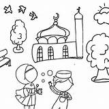 Ramadan Musulman Enfant sketch template