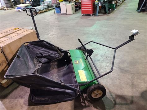 john deere  tow  lawn sweeper ride  lawn mower attachment  auctions