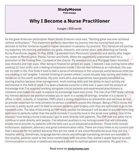 nurse practitioner  essay