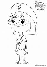 Ferb Phineas Coloring Gretchen Pages Printable Adults Kids sketch template