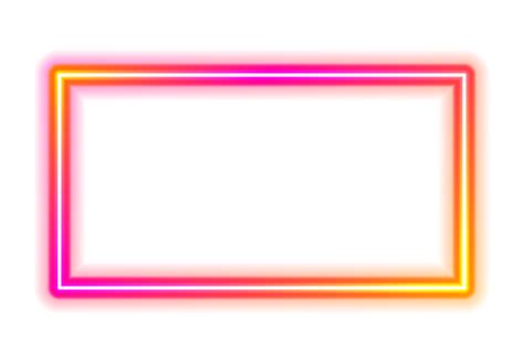 neon frame vibrant colored glowing neon frame  transparent background  png