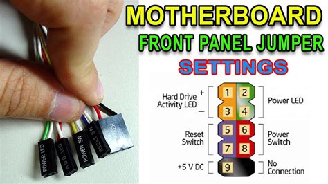 motherboard front panel jumper settings power  reset hdd led power