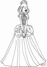 Coloring Pages Daphne Dress Winx Printable Dresses Drawing Fashion Club Girls Princess Beautiful Color Sheets Print Las Fairy Games sketch template