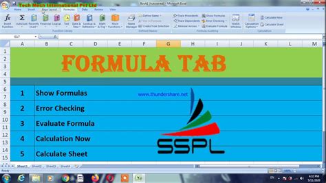 formula tab function  excel part   shani kashyap excelat youtube