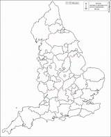 England Counties Map Outline Blank Karte Stumme Maps Landkarte Landkreise Umrisskarte Angleterre Carte sketch template