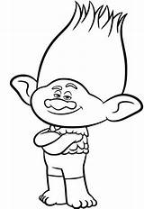 Trolls Birthday Happy Coloring Pages Branch sketch template