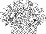 Coloring Flower Basket Pages Flowers Drawing Colouring Printable Bouquet Print Color Clipart Getdrawings Quality High Sketch Pdf Getcolorings Patterns Visit sketch template