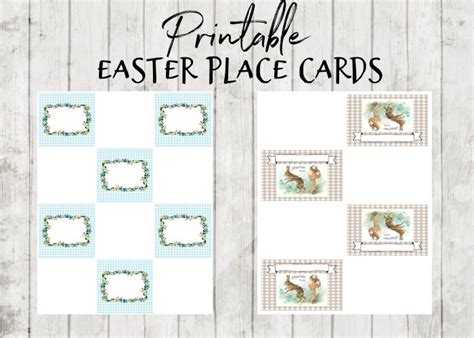 easter gingham place cards  printables diy beautify creating
