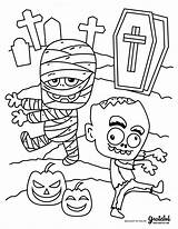 Halloween Coloring Pages Kids Kid Cemetery Mummy Monster Monsters Printable Zombie Print Book Makeitgrateful Trick Treat Crafts Online Candy Bag sketch template