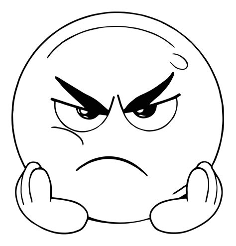 angry  boring face emoticon coloring page boyama sayfalari