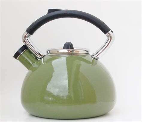 oliveavocado green tea kettle copco vintage etsy