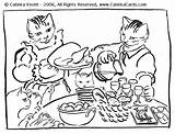 Coloring Cat Thanksgiving Pages Choose Board sketch template