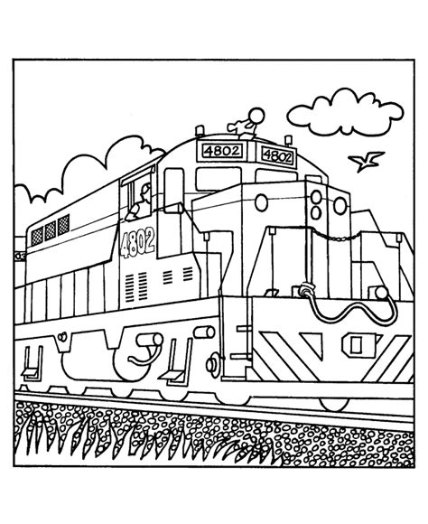 train colouring pages