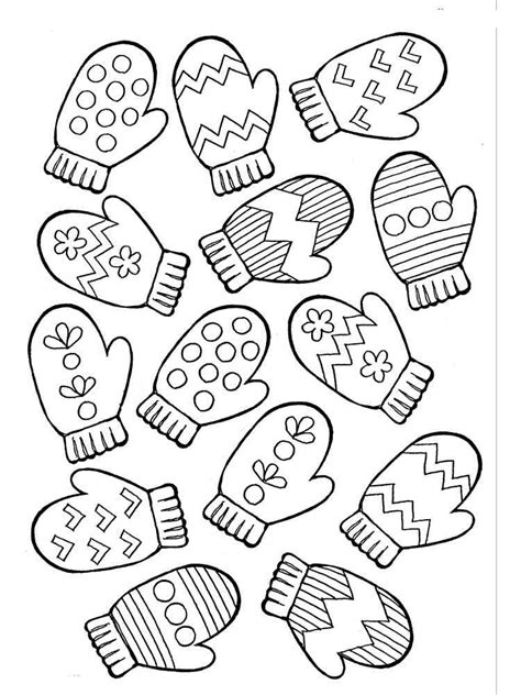 mitten coloring page printable