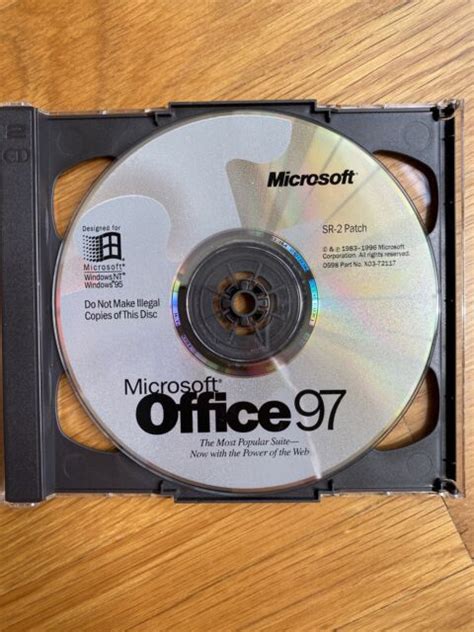Microsoft Office 97 Professional Sr 2 Part No X03 72117 Cd Only Ebay