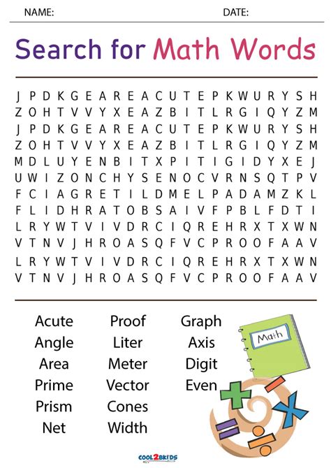printable math word search coolbkids
