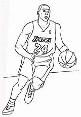 Nba Coloring Kobe Bryant Basketball Color Action Sport Pages Logo Symbol Association National sketch template