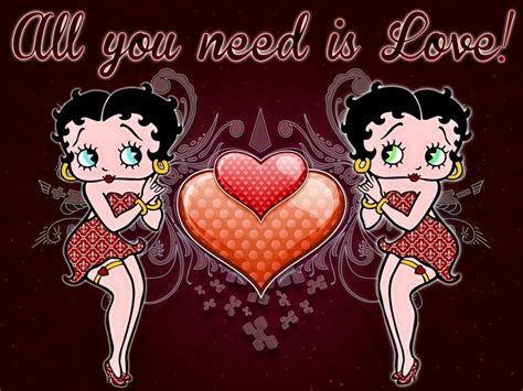 All You Need Is Love Logo Double Betty Boop Heart And Vector Design