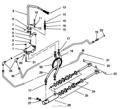 toro    garden tractor  sn   parts diagram  hydraulic control